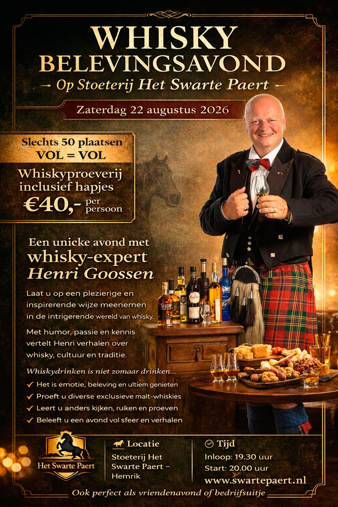 Whisky belevingsavond met Henri Goossen